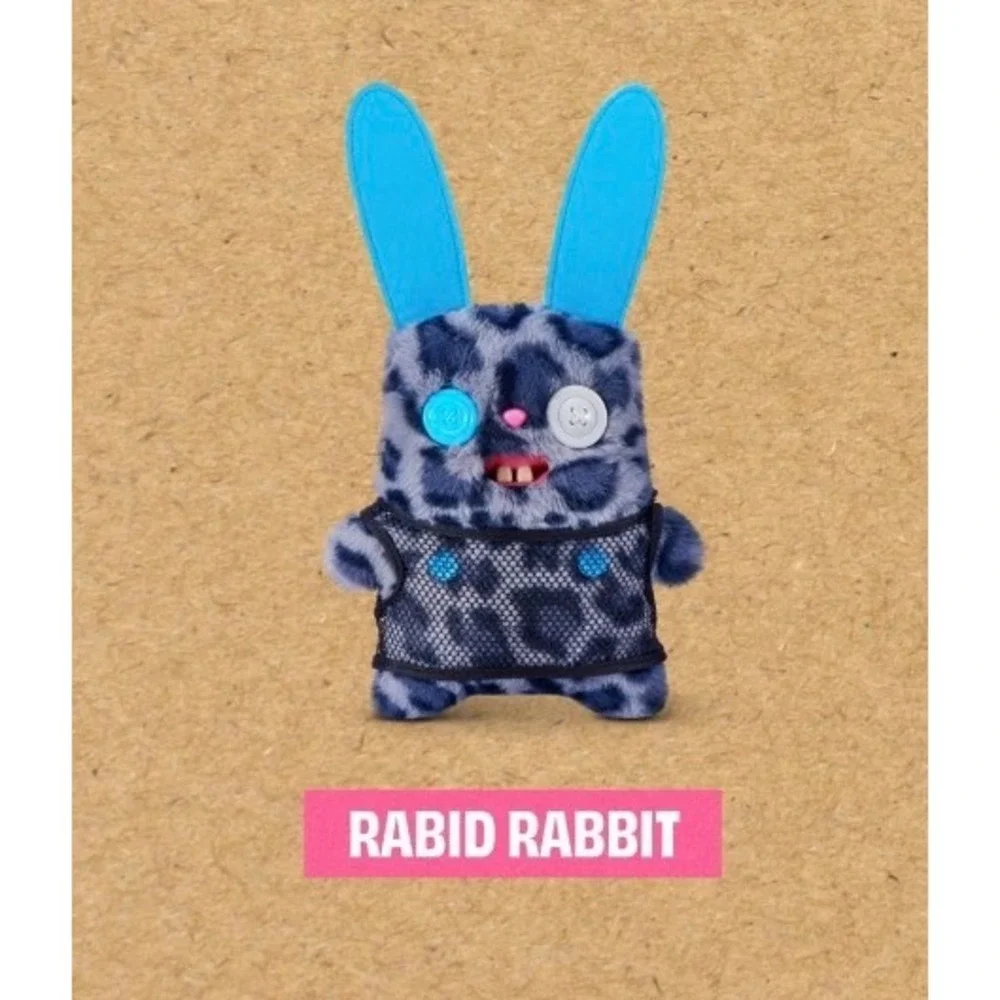 Zuru Fuggler Nipple Fuggs Rabid Rabbit Plush Grey Leopard Print Monster New Box